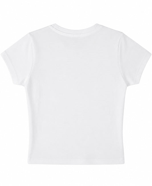 White Baby Tee Back Design