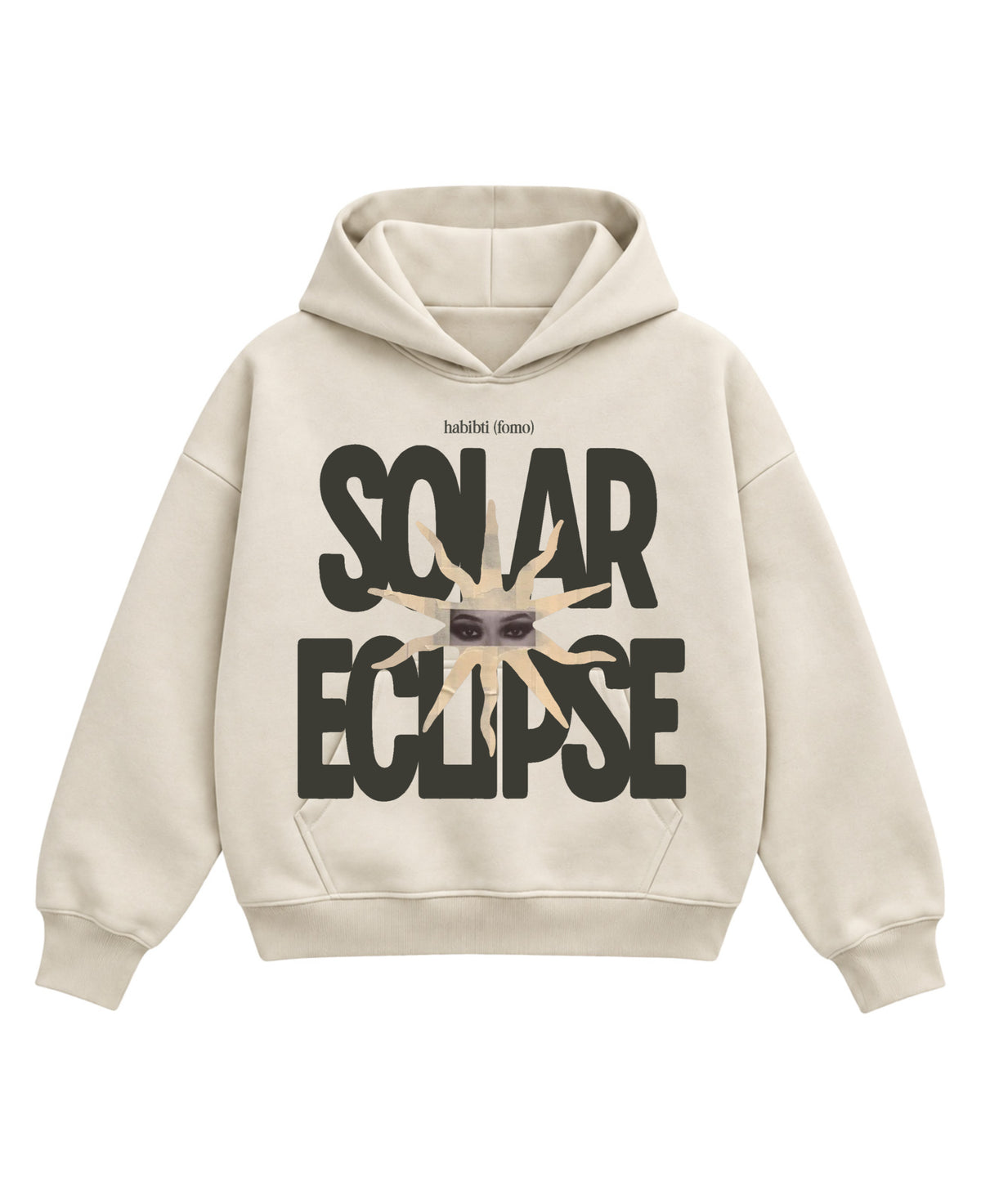 Cream Boxy Hoodie Front Design