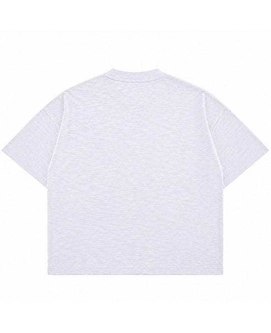Dusty White Boxy Slub tee Back Design