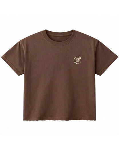Brown Boxy Fit T-shirt Front Design
