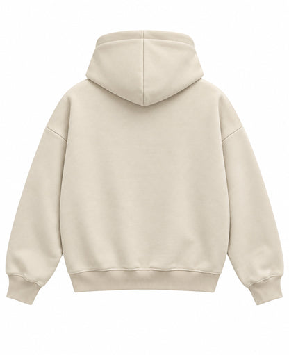 Cream Boxy Hoodie Back Design