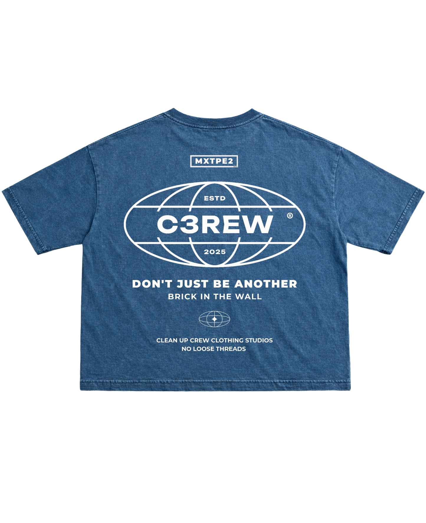 Denim Wash Boxy Fit T-shirt Back Design