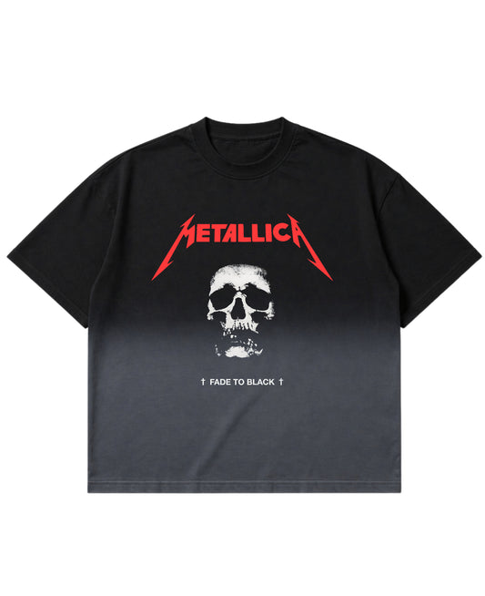 Black Ombré Wash Boxy Fit T-shirt Front Design