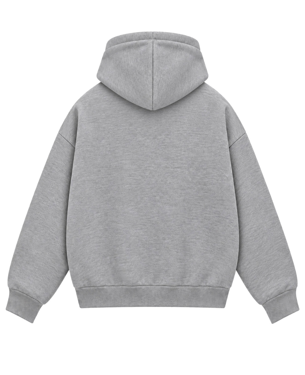 Grey Boxy Dual Zipper Hoodie Back Design