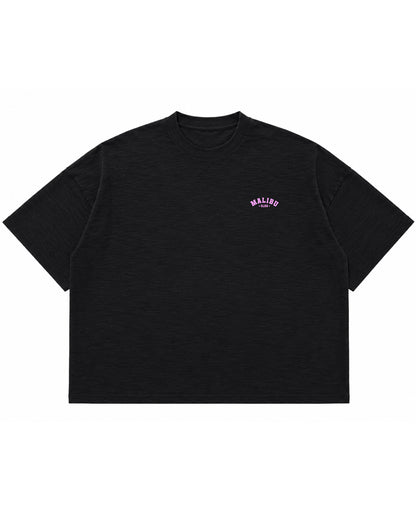 Graphite Boxy Slub tee Front Design