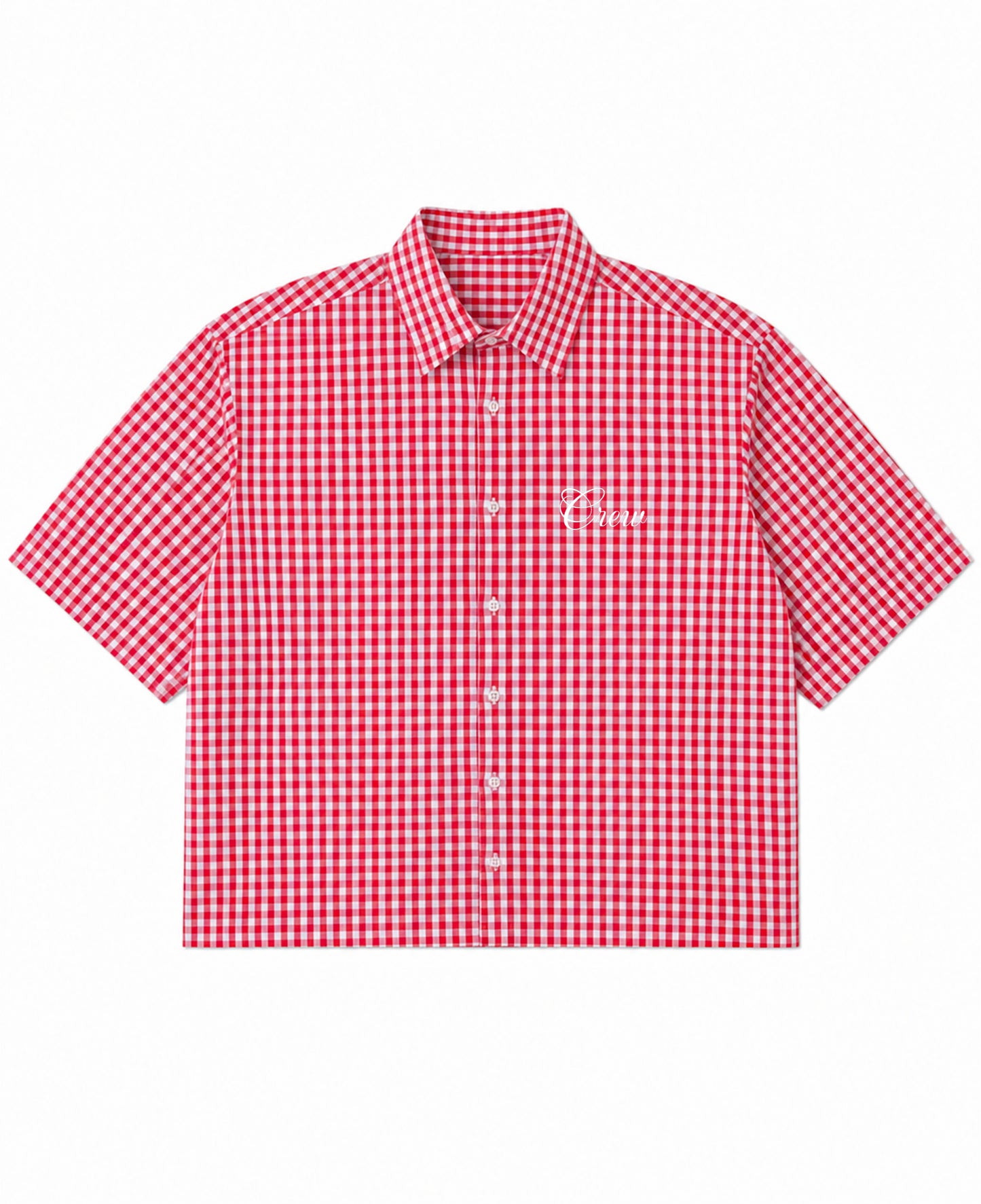 Red Picnic Oxford Boxy Shirt Front Design