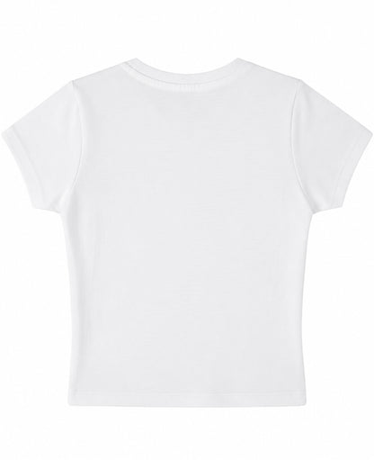 White Baby Tee Back Design