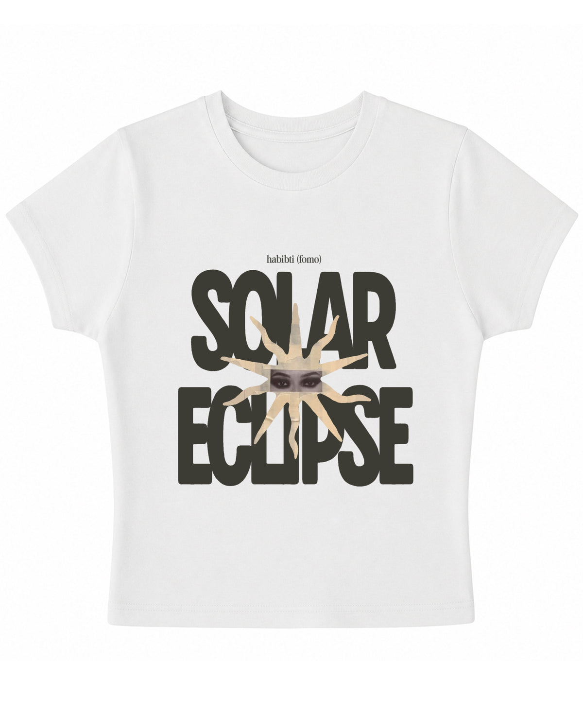 White Baby Tee Front Design