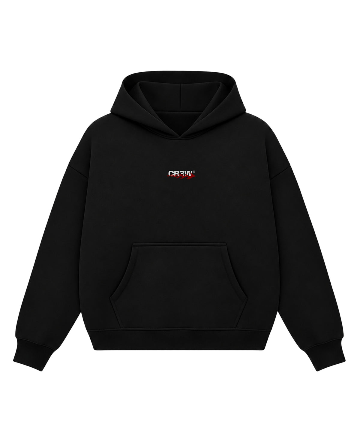 Black Boxy Hoodie Front Design