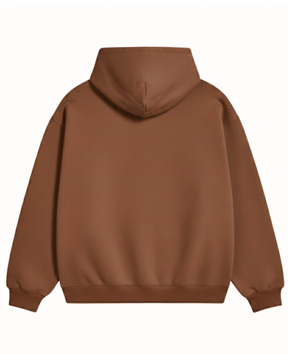 Mocha Brown Oversized Hoodie Back Design