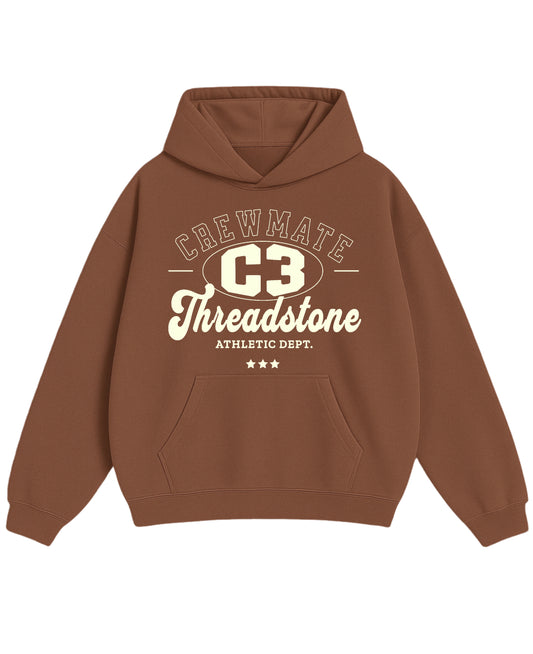 Mocha Brown Oversized Hoodie Front Design
