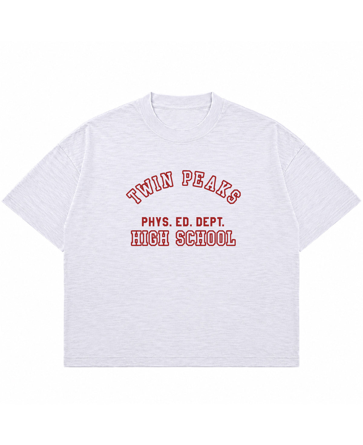 Dusty White Boxy Slub tee Front Design