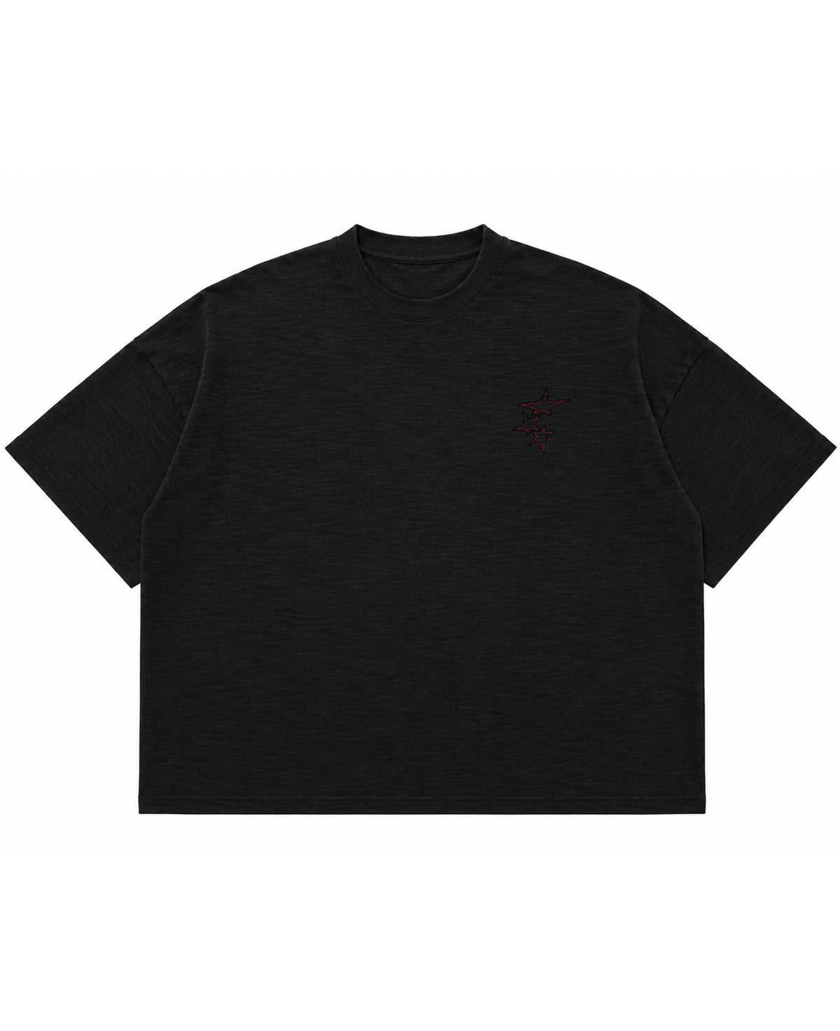 Graphite Boxy Slub tee Front Design